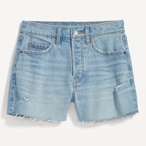 Higher High-Waisted Button-Fly Sky-Hi A-Line Cut-Off Jean Shorts (8/29R)